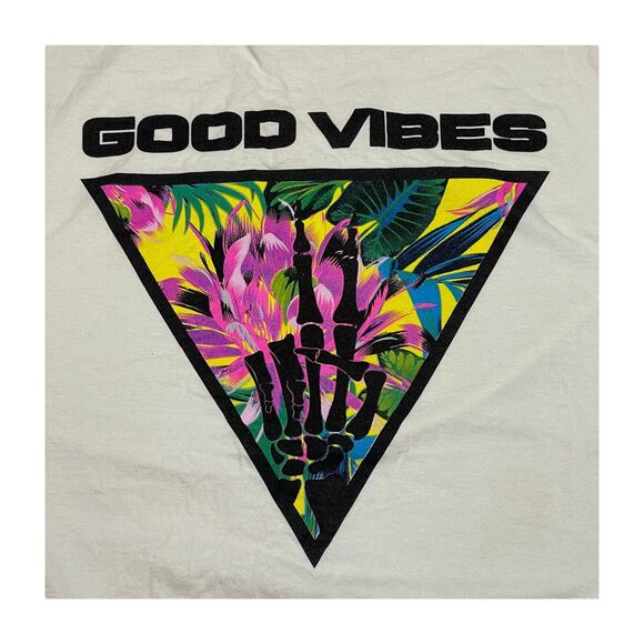 Good Vibes 2XL Skeleton Hand Tee Shirt Delta Pro Weight - Picture 2 of 7